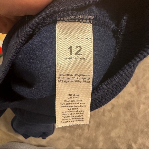 Carter’s Christmas Sloth Pullover Navy Blue Sweater Size 12 Months Baby - Picture 9 of 9